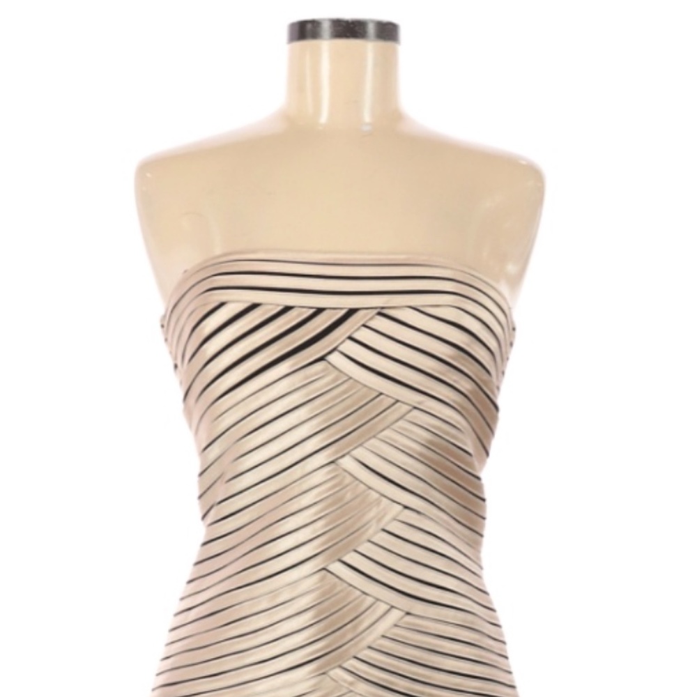 BCBG Metallic Rose Gold Formal Dress